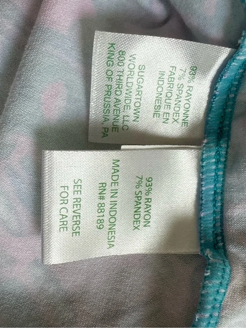 Lilly Pulitzer Teal & Pink Printed Long-Sleeve Dress Size S - Picture 6 of 6